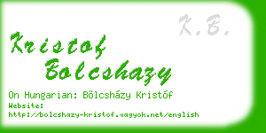 kristof bolcshazy business card
